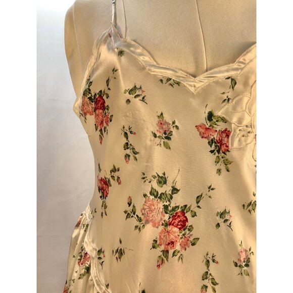 VTG Victorias Secret Gold Label Sz M Ivory Gown Floral Romantic Coquette READ - Picture 8 of 10